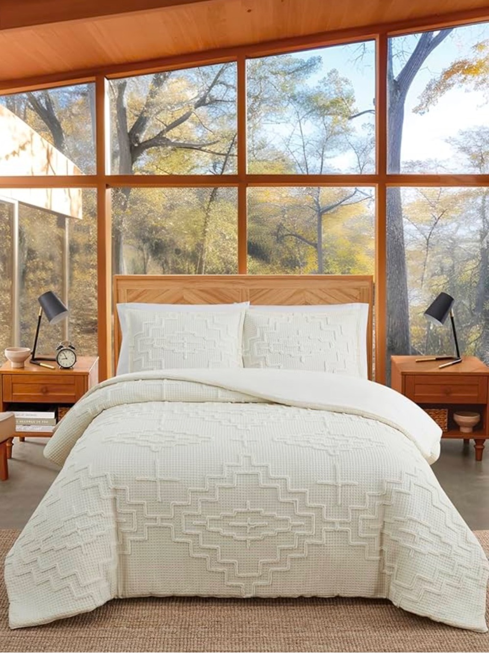 Pendleton Kiva Steps King Comforter and Shams Set Textured Cotton Waffle Weave